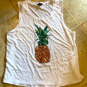 Express sequin pineapple tank top